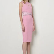 šaty so saténovou pásovkou puzdrové Rinascimento