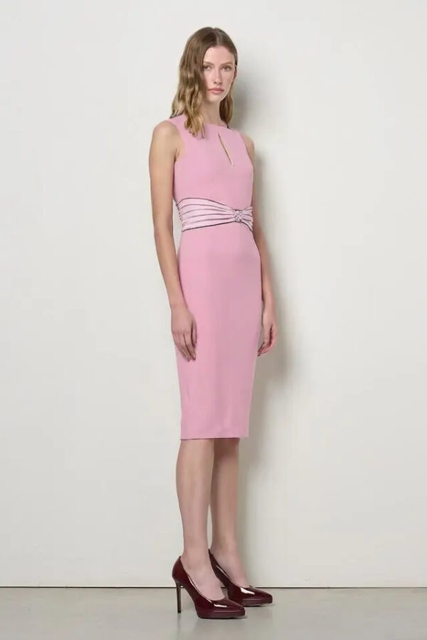 šaty so saténovou pásovkou puzdrové Rinascimento