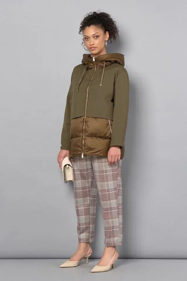 bunda s kapucňou zimná zelená Rinascimento