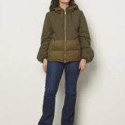 bunda s kapucňou zimná zelená Rinascimento