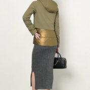 bunda s kapucňou zimná zelená Rinascimento