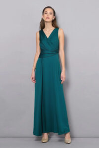 šaty so širokou pásovkou spoločenské zelené Rinascimento