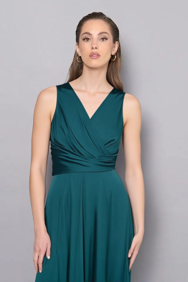 šaty so širokou pásovkou spoločenské zelené Rinascimento