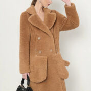 kabát kožušinový - baránok svetlý Rinascimento