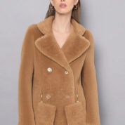 kabát kožušinový - baránok svetlý Rinascimento