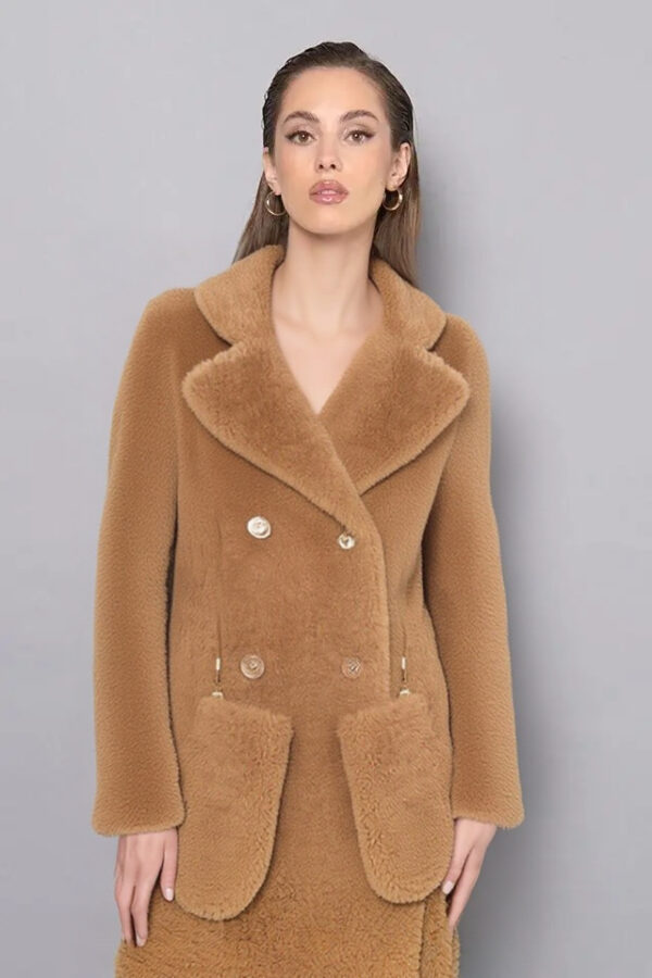 kabát kožušinový - baránok svetlý Rinascimento