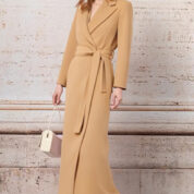 kabát maxi dlhý béžový Rinascimento