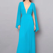 šaty dlhé spoločenské tyrkysové Rinascimento