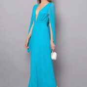 šaty dlhé spoločenské tyrkysové Rinascimento