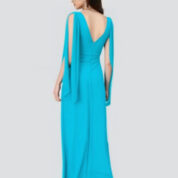 šaty dlhé spoločenské tyrkysové Rinascimento