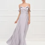 šaty dlhé spoločenské striebristé Rinascimento