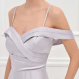 šaty dlhé spoločenské striebristé Rinascimento