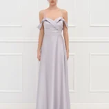 šaty dlhé spoločenské striebristé Rinascimento