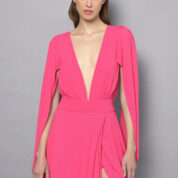 šaty spoločenské dlhé lososové Rinascimento