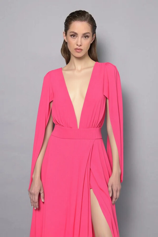 šaty spoločenské dlhé lososové Rinascimento