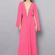 šaty spoločenské dlhé lososové Rinascimento