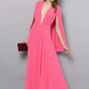 šaty spoločenské dlhé lososové Rinascimento