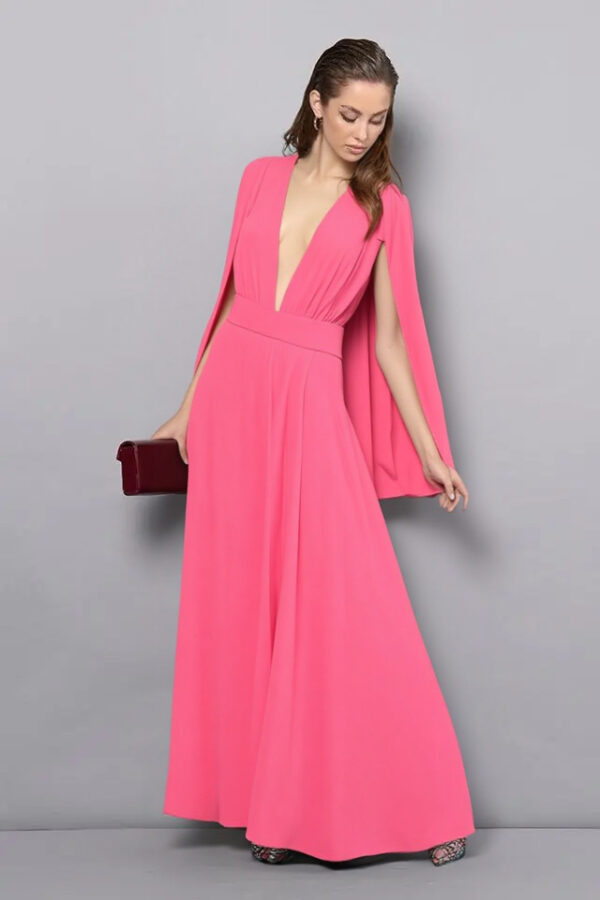 šaty spoločenské dlhé lososové Rinascimento