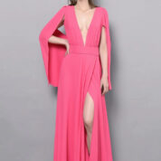 šaty spoločenské dlhé lososové Rinascimento