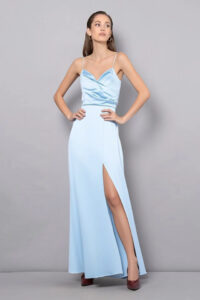 šaty dlhé spoločenské modré Rinascimento