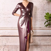 šaty extravagantné spoločenské bordó Rinascimento