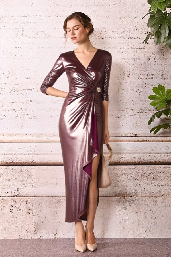 šaty extravagantné spoločenské bordó Rinascimento