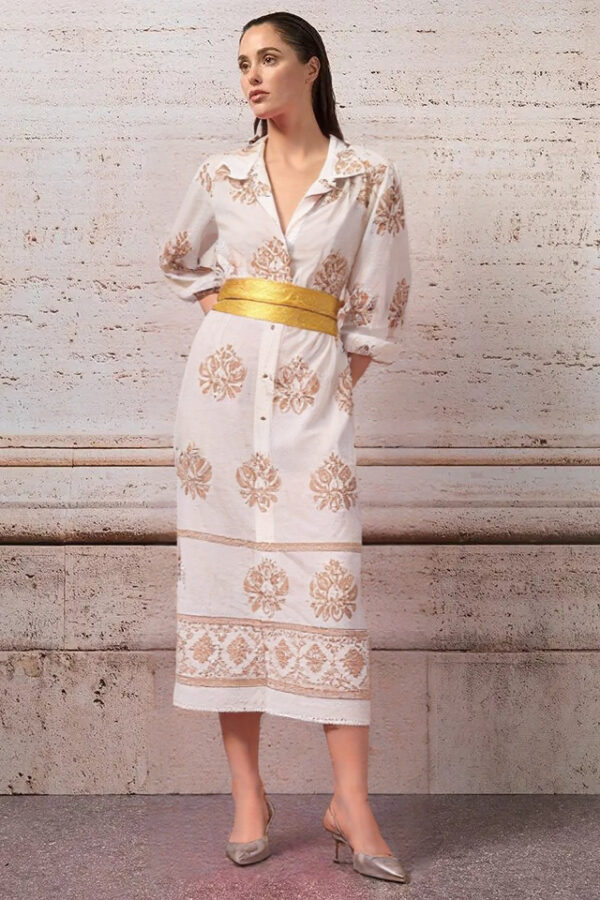 opasok kožený zavinovací zlatý Rinascimento