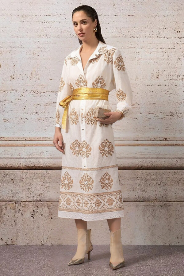 opasok kožený zavinovací zlatý Rinascimento