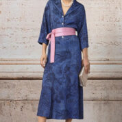 opasok kožený zavinovací ružový Rinascimento