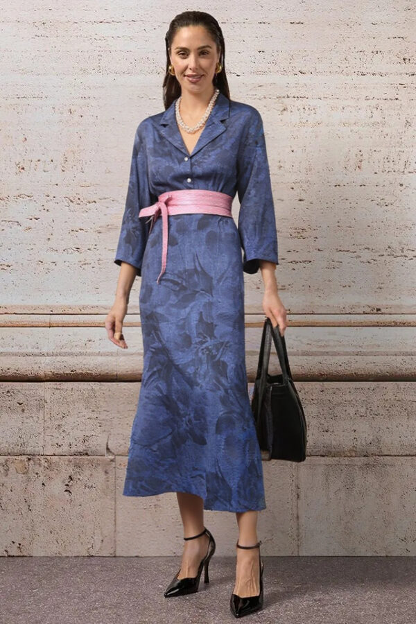 opasok kožený zavinovací ružový Rinascimento