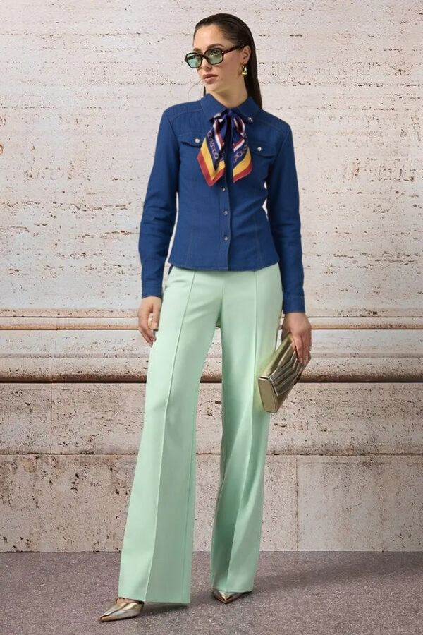 košeľa so šatkou rifľová letná Rinascimento