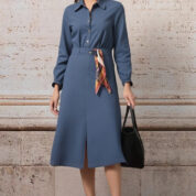 sukňa so šatkou a vreckami rifľová letná Rinascimento