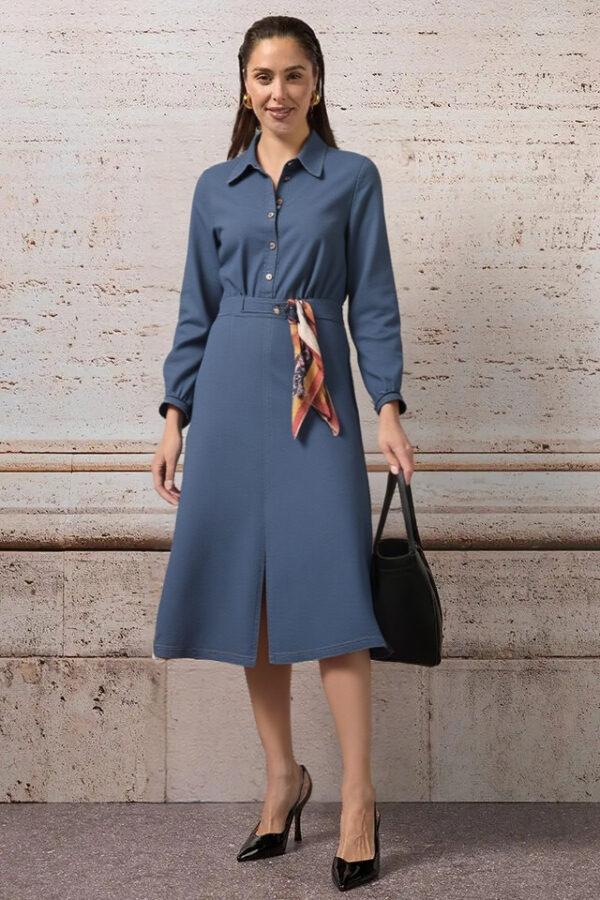 sukňa so šatkou a vreckami rifľová letná Rinascimento