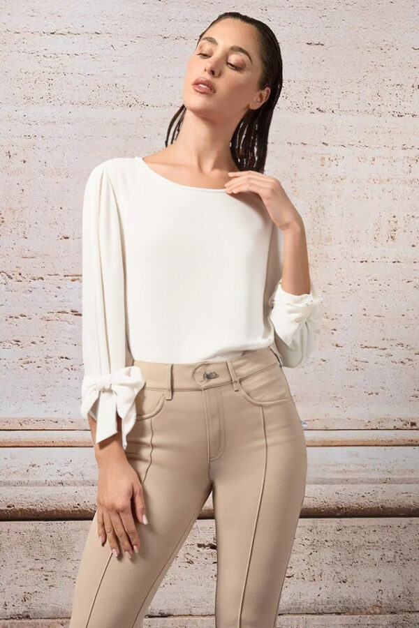 blúzka s mašľami na rukávoch svetlá Rinascimento