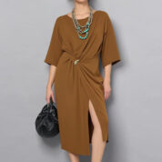 šaty na denné nosenie hnedé Rinascimento