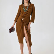 šaty na denné nosenie hnedé Rinascimento