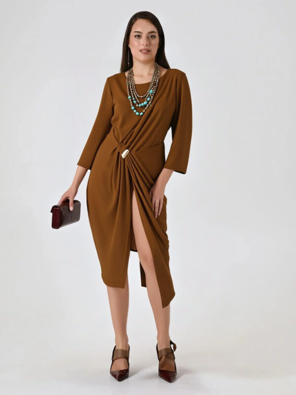šaty na denné nosenie hnedé Rinascimento