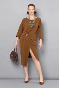 šaty na denné nosenie hnedé Rinascimento