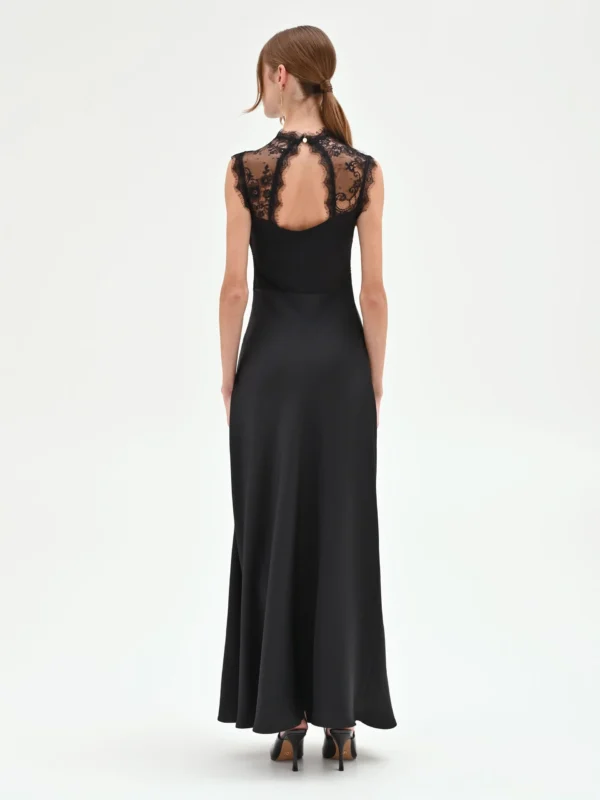 šaty luxusné spoločenské čierne čipkované Rinascimento