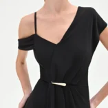 šaty extravagantné spoločenské čierne dlhé Rinascimento