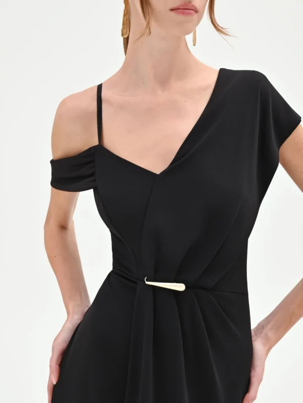 šaty extravagantné spoločenské čierne dlhé Rinascimento