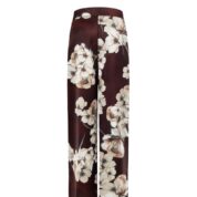 nohavice palazzo letné s kvetmi hnedé Rinascimento