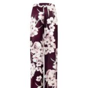nohavice palazzo letné bordové s kvetmi Rinascimento