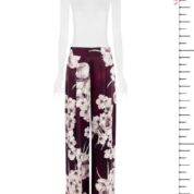 nohavice palazzo letné bordové s kvetmi Rinascimento