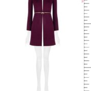 kabát bordó prechodný so zipsom Rinascimento