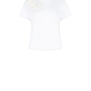 tričko s kvetmi elegantné biele Rinascimento