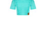 bunda s vreckami džínsová krátka tyrkysová Rinascimento