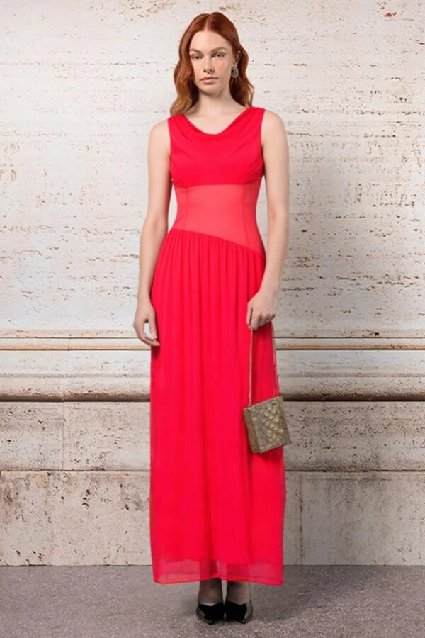 šaty dlhé spoločenské červené Rinascimento