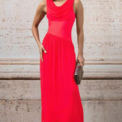 šaty dlhé spoločenské červené Rinascimento