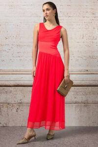 šaty dlhé spoločenské červené Rinascimento